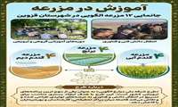 اینفوگرافی | جانمایی ۱۲ مزرعه الگویی در شهرستان قزوین